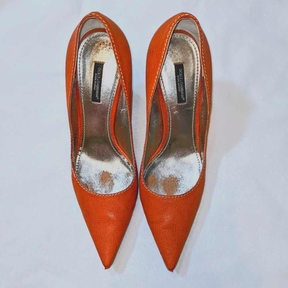 Dolce & Gabbana Vero Cuoio Pointed Toe Stilettos, 39.5